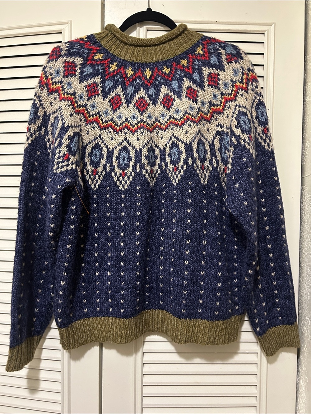 Vintage SML Sport Ltd Multicolor Textured Knit Sweater Size L Wool Blend - Picture 4 of 5